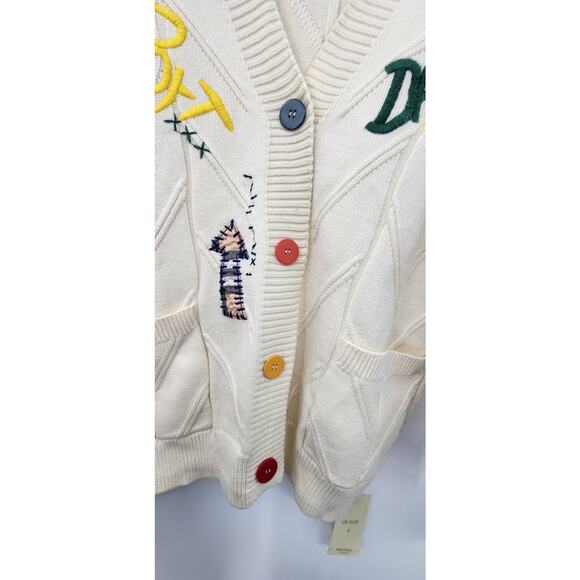 New NWT Cable Knit Long Sleeve Open Front Cardigan Sheep V-Neck Button Down S - Picture 10 of 12
